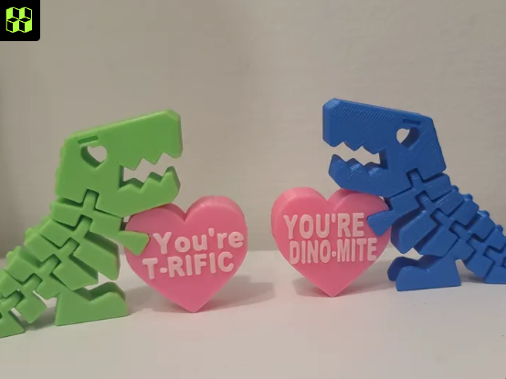 Flexi Dino With Message Max 4 Hrs — 3D printed by Moon Studio 3D